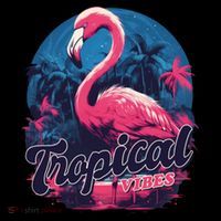 Tropical Vibes Flamingo Retro Palm Tree Coffee Mug thumb 5
