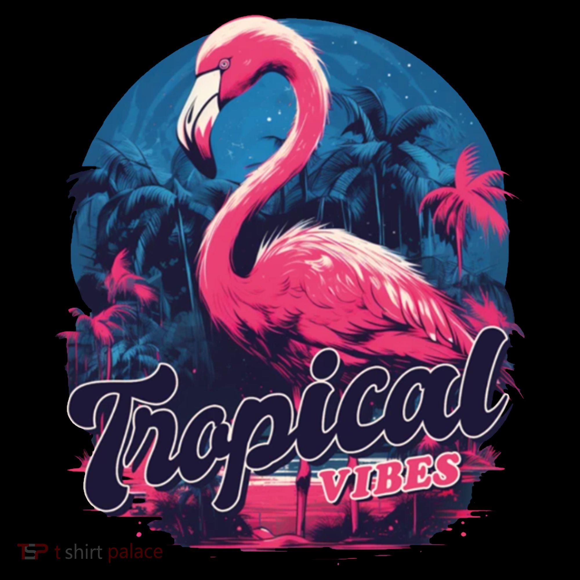 Tropical Vibes Flamingo Retro Palm Tree Coffee Mug