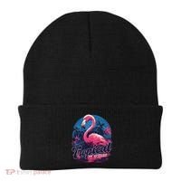 Tropical Vibes Flamingo Retro Palm Tree Beanie thumb 0