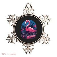 Tropical Vibes Flamingo Retro Palm Tree Ornament thumb 0