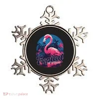 Tropical Vibes Flamingo Retro Palm Tree Ornament thumb 0