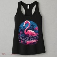 Tropical Vibes Flamingo Retro Palm Tree Women's Tank Top thumb 3