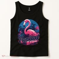 Tropical Vibes Flamingo Retro Palm Tree Tank Top thumb 2