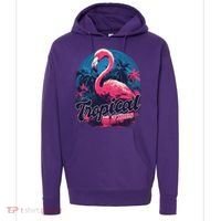 Tropical Vibes Flamingo Retro Palm Tree Hoodie thumb 0