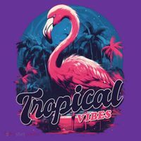Tropical Vibes Flamingo Retro Palm Tree Hoodie thumb 2
