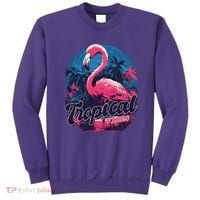 Tropical Vibes Flamingo Retro Palm Tree Sweatshirt thumb 0