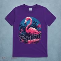 Tropical Vibes Flamingo Retro Palm Tree T-Shirt thumb 5