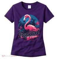 Tropical Vibes Flamingo Retro Palm Tree Women's T-Shirt thumb 0