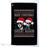 Trump Vance Funny Make Christmas Great Again Ugly Great Gift Golf Towel thumb 0