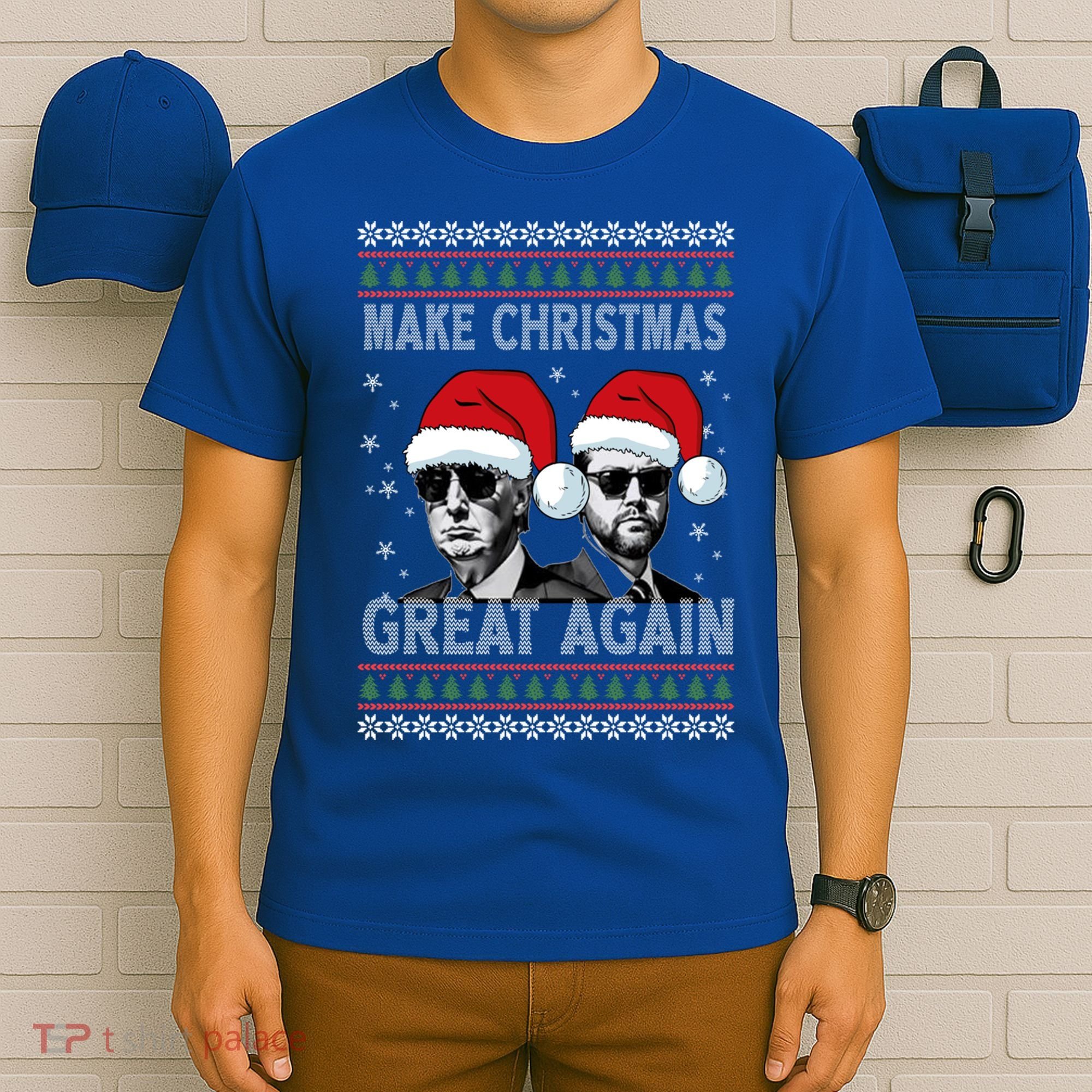 Trump Vance Funny Make Christmas Great Again Ugly Great Gift T-Shirt