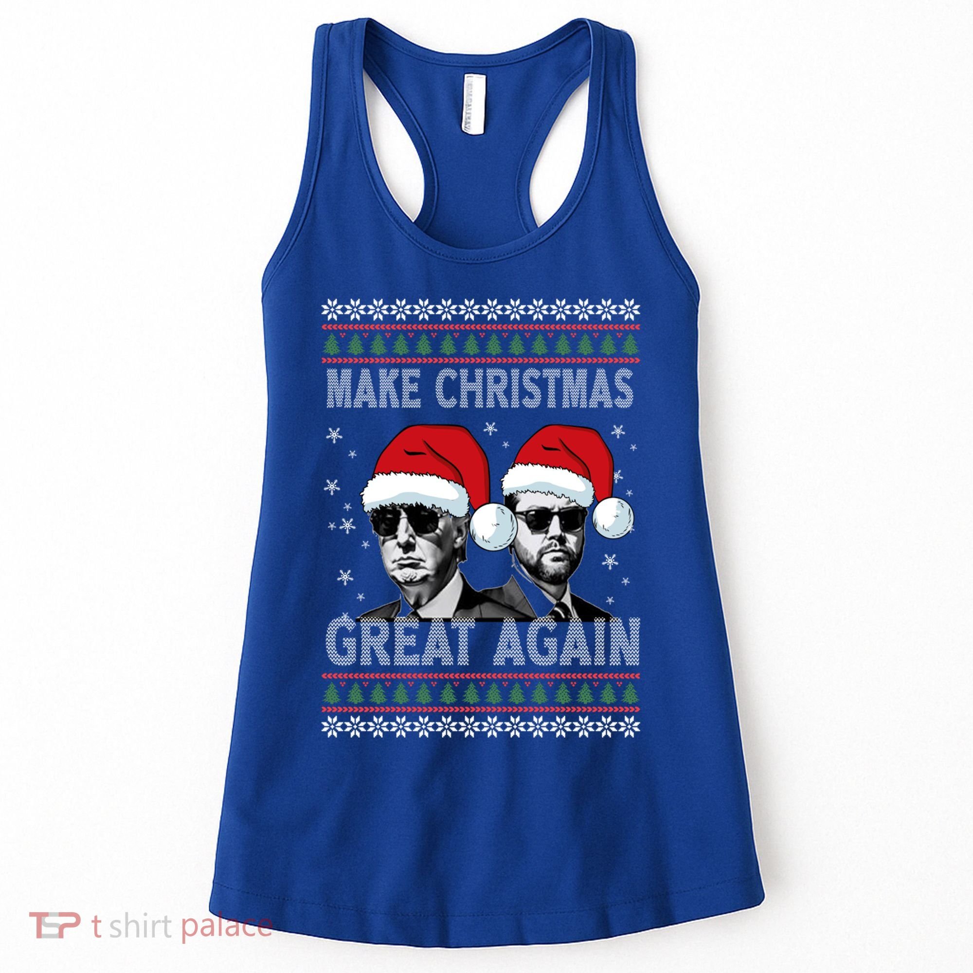 Trump Vance Funny Make Christmas Great Again Ugly Great Gift Women's Tank Top