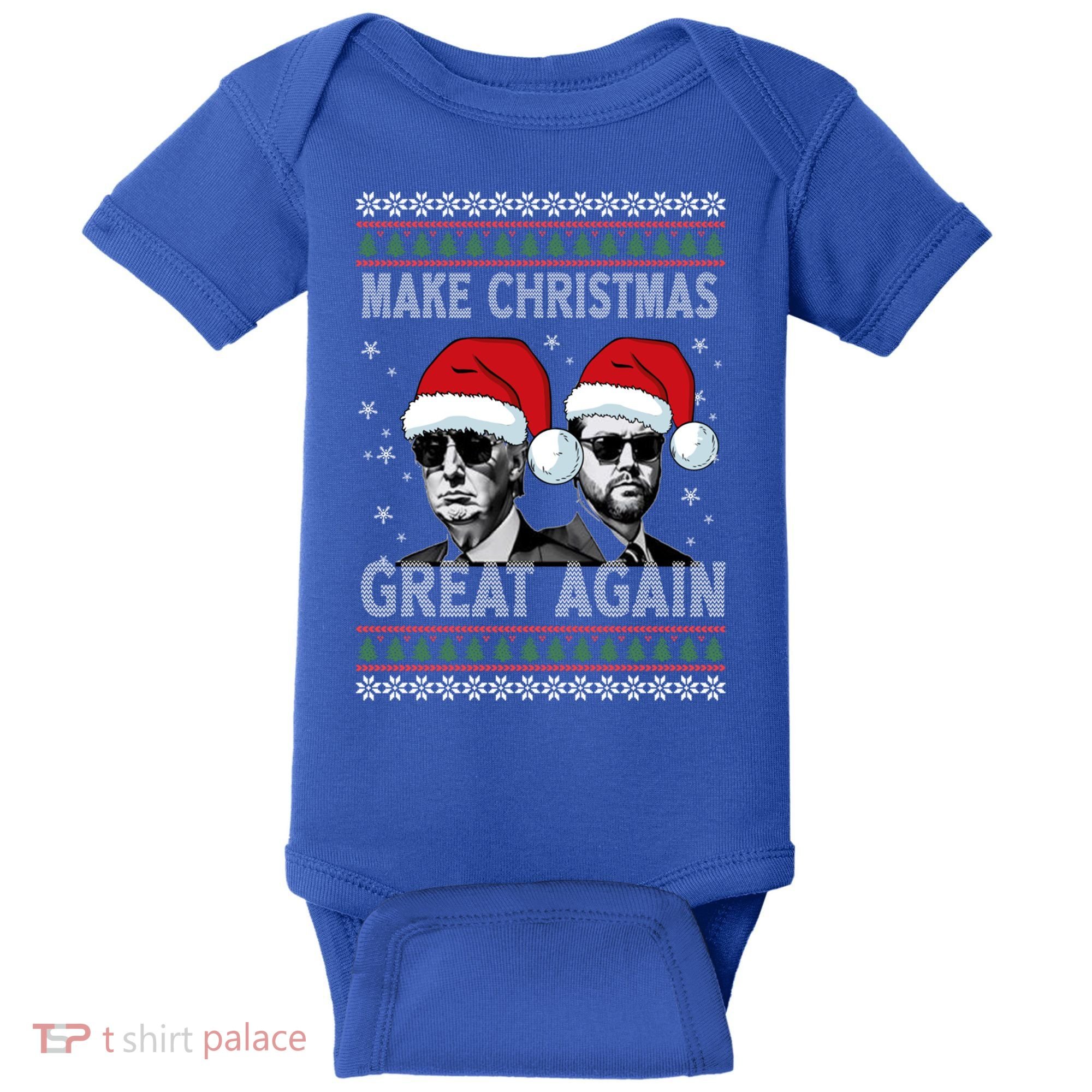 Trump Vance Funny Make Christmas Great Again Ugly Great Gift Baby Bodysuit