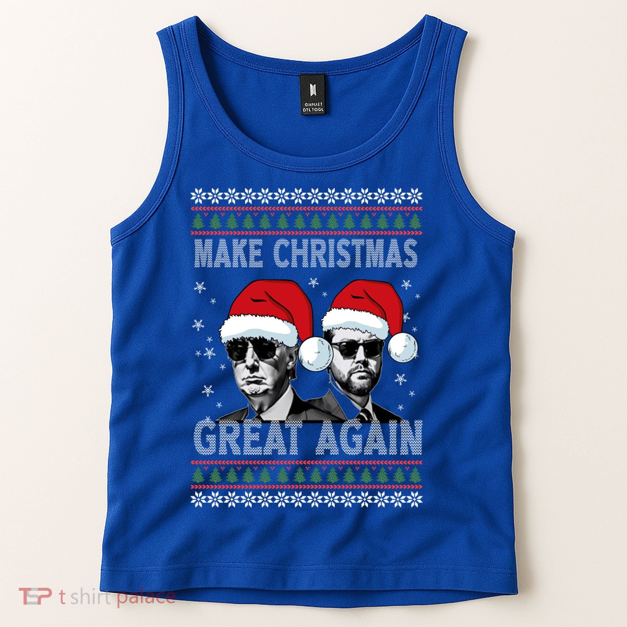 Trump Vance Funny Make Christmas Great Again Ugly Great Gift Tank Top