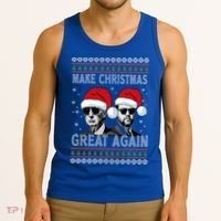 Trump Vance Funny Make Christmas Great Again Ugly Great Gift Tank Top thumb 3