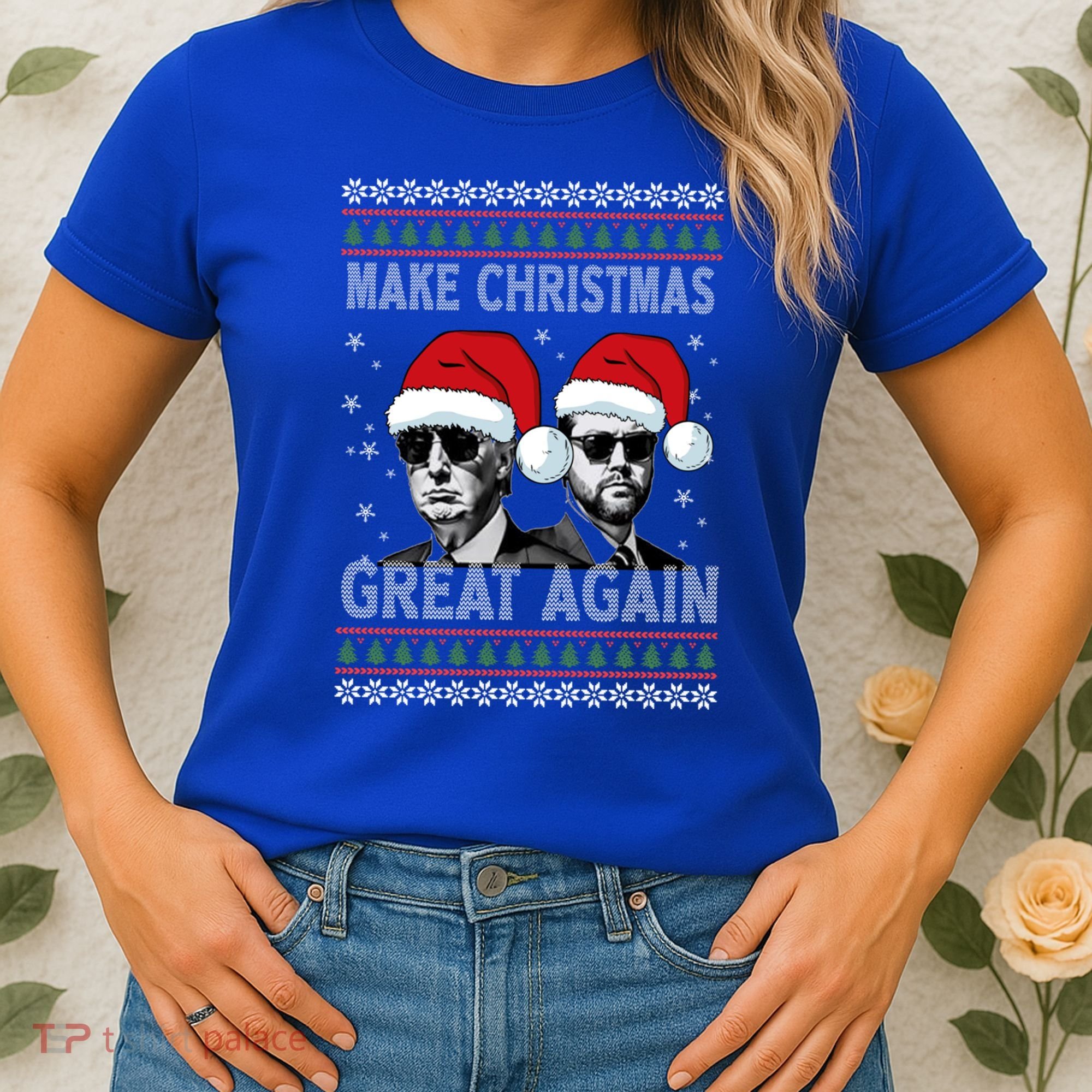 Trump Vance Funny Make Christmas Great Again Ugly Great Gift Women's T-Shirt