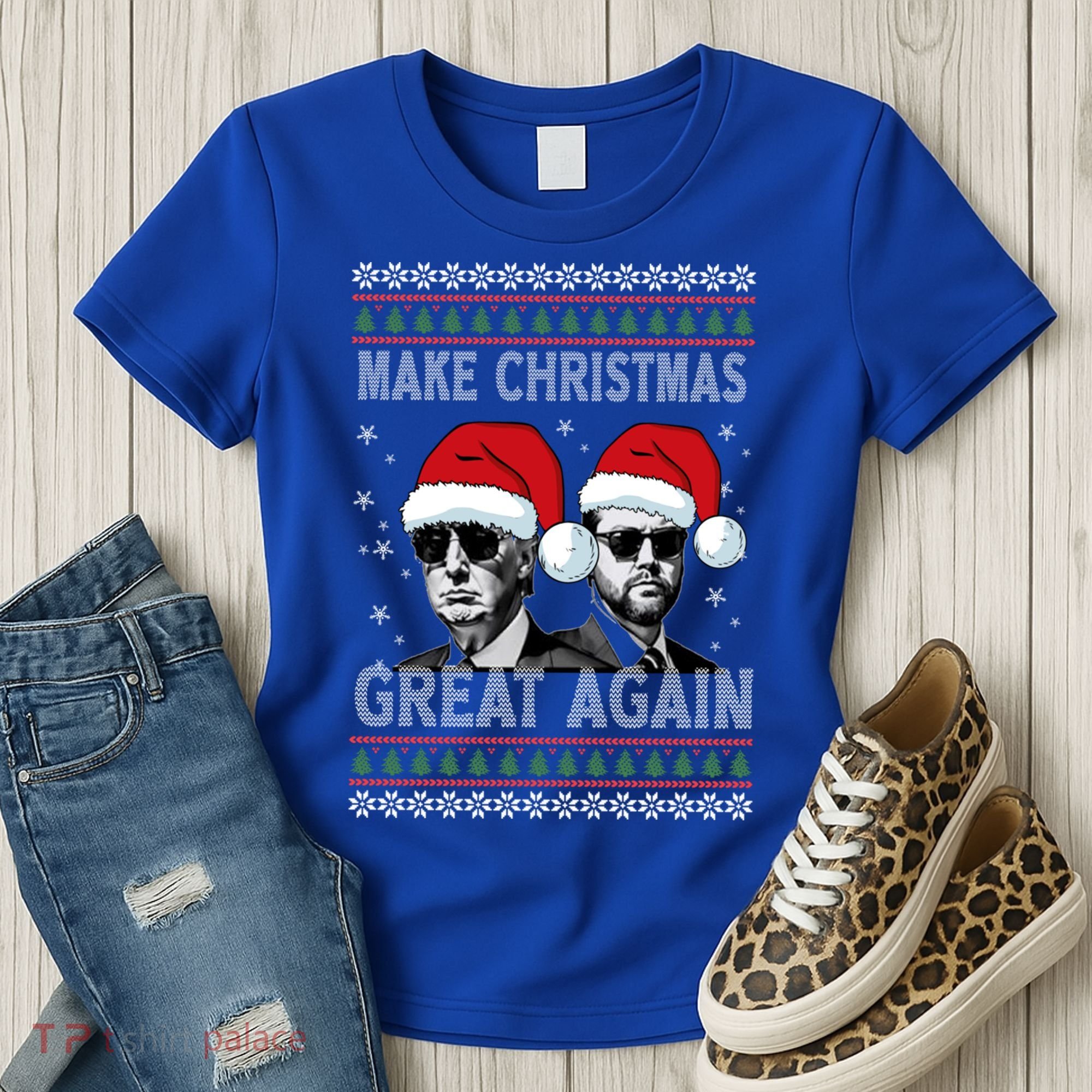 Trump Vance Funny Make Christmas Great Again Ugly Great Gift Women's T-Shirt