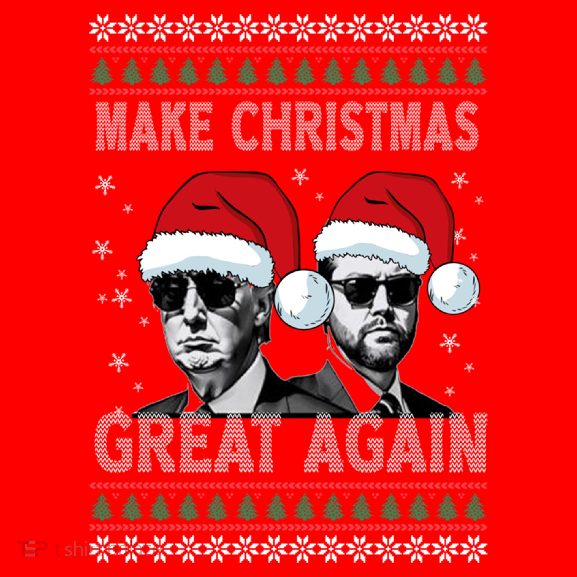 Trump Vance Funny Make Christmas Great Again Ugly Great Gift Santa Hat
