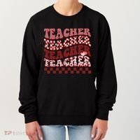 Teacher Valentine Groovy Cute Women's Sweatshirt thumb 0