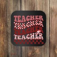 Teacher Valentine Groovy Cute Coaster thumb 0