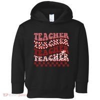 Teacher Valentine Groovy Cute Toddler Hoodie thumb 0