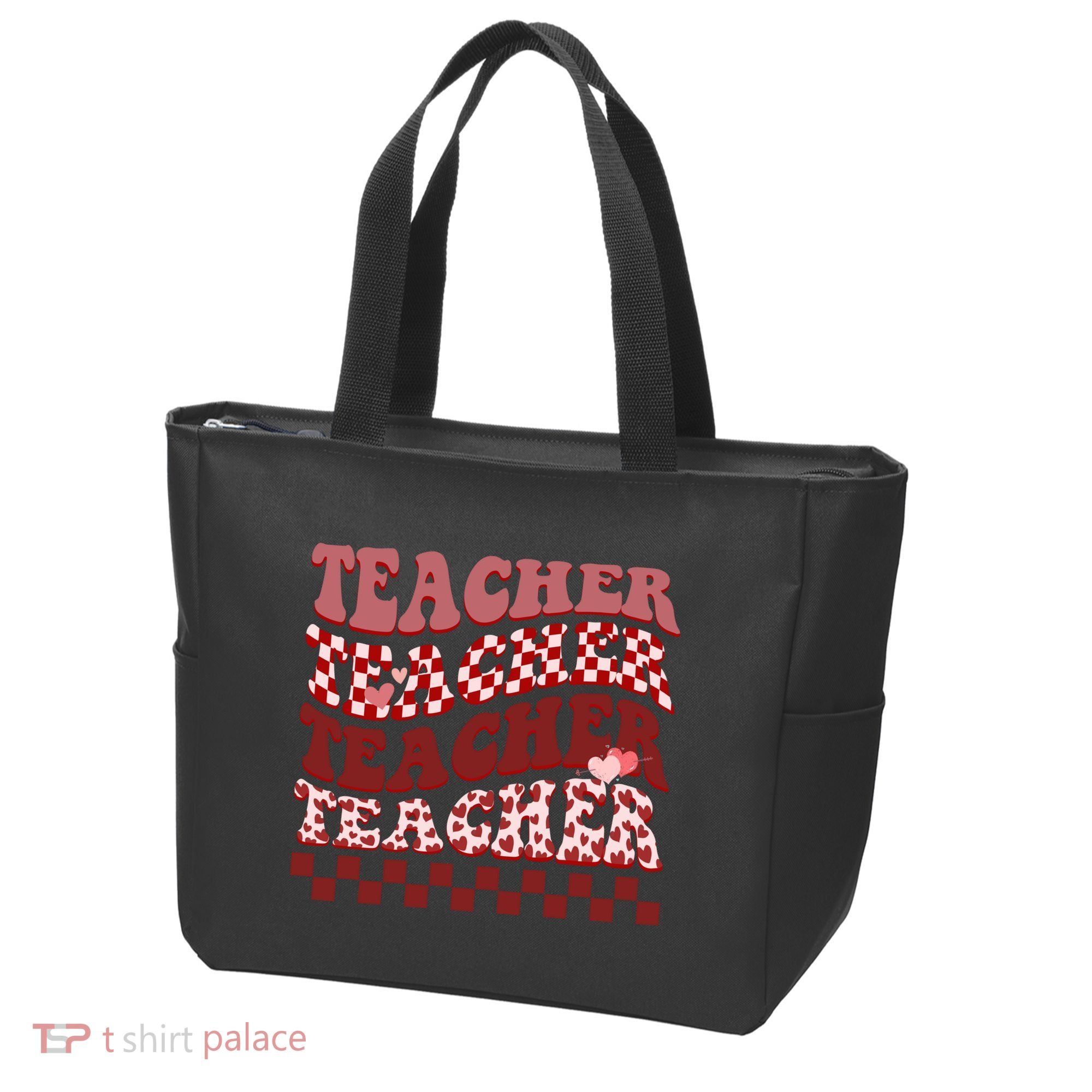 Teacher Valentine Groovy Cute Tote Bag