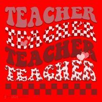 Teacher Valentine Groovy Cute Santa Hat thumb 1
