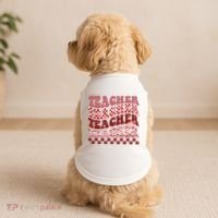 Teacher Valentine Groovy Cute Doggie Tank thumb 2