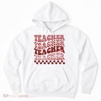 Teacher Valentine Groovy Cute Hoodie thumb 0