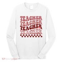 Teacher Valentine Groovy Cute Long Sleeve Shirt thumb 0