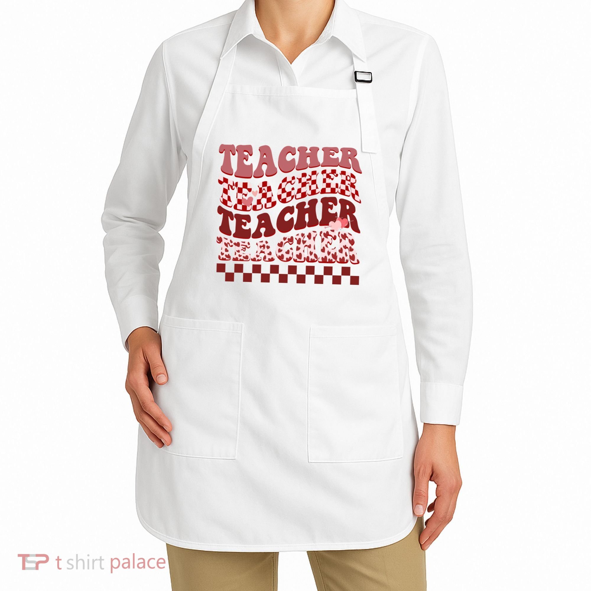 Teacher Valentine Groovy Cute Apron