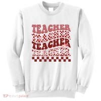 Teacher Valentine Groovy Cute Sweatshirt thumb 0