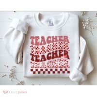 Teacher Valentine Groovy Cute Sweatshirt thumb 2