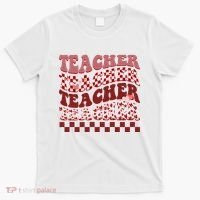Teacher Valentine Groovy Cute T-Shirt thumb 0