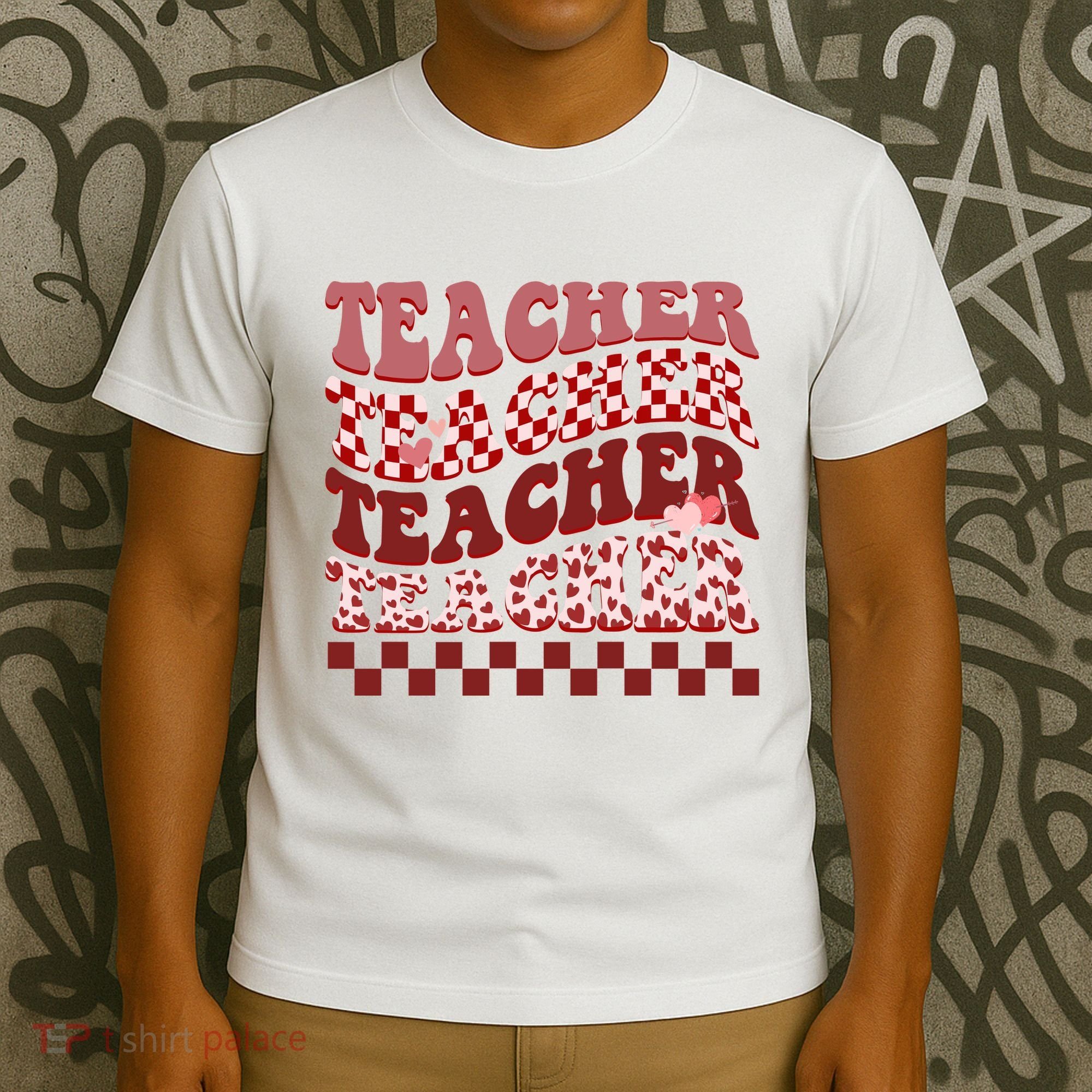 Teacher Valentine Groovy Cute T-Shirt
