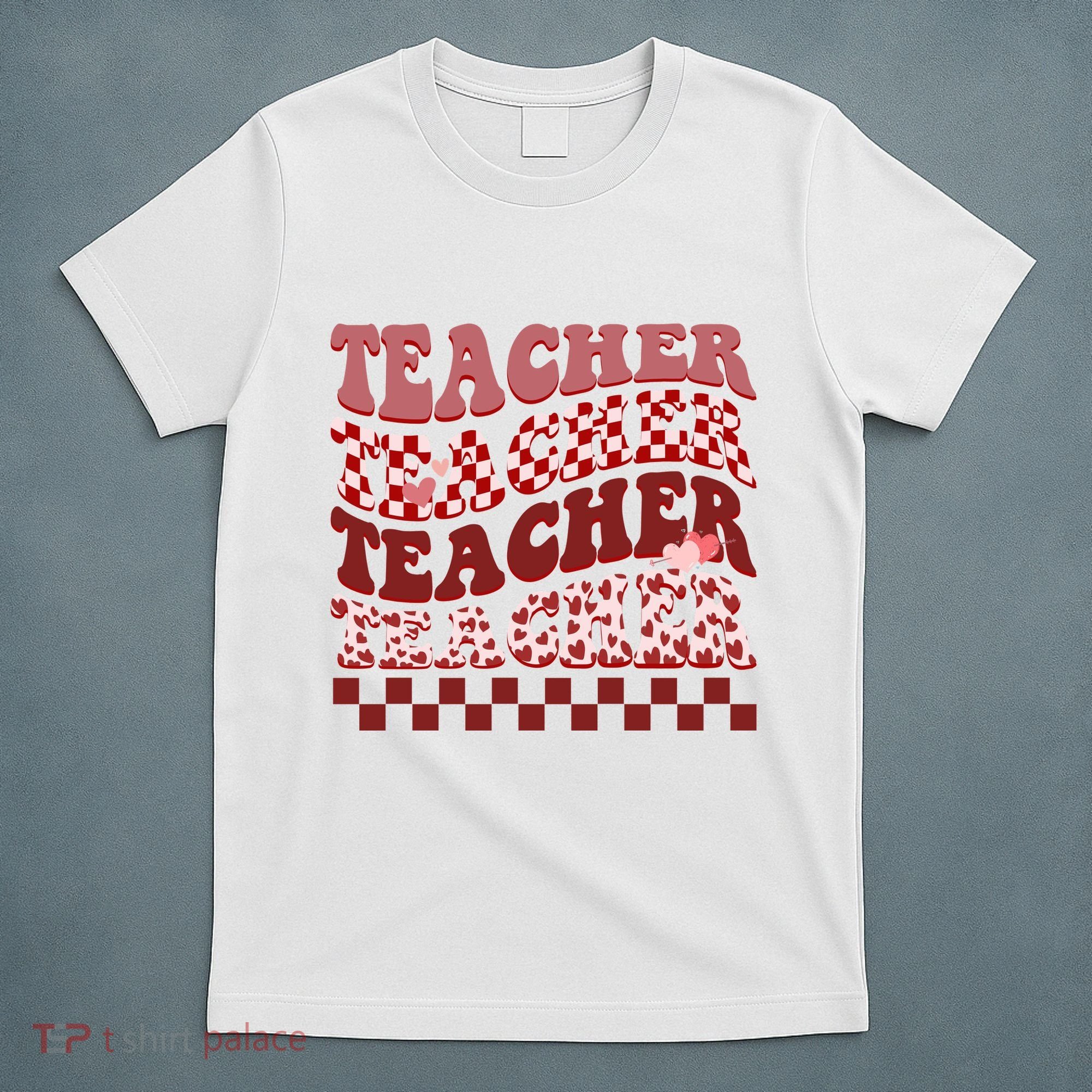 Teacher Valentine Groovy Cute T-Shirt