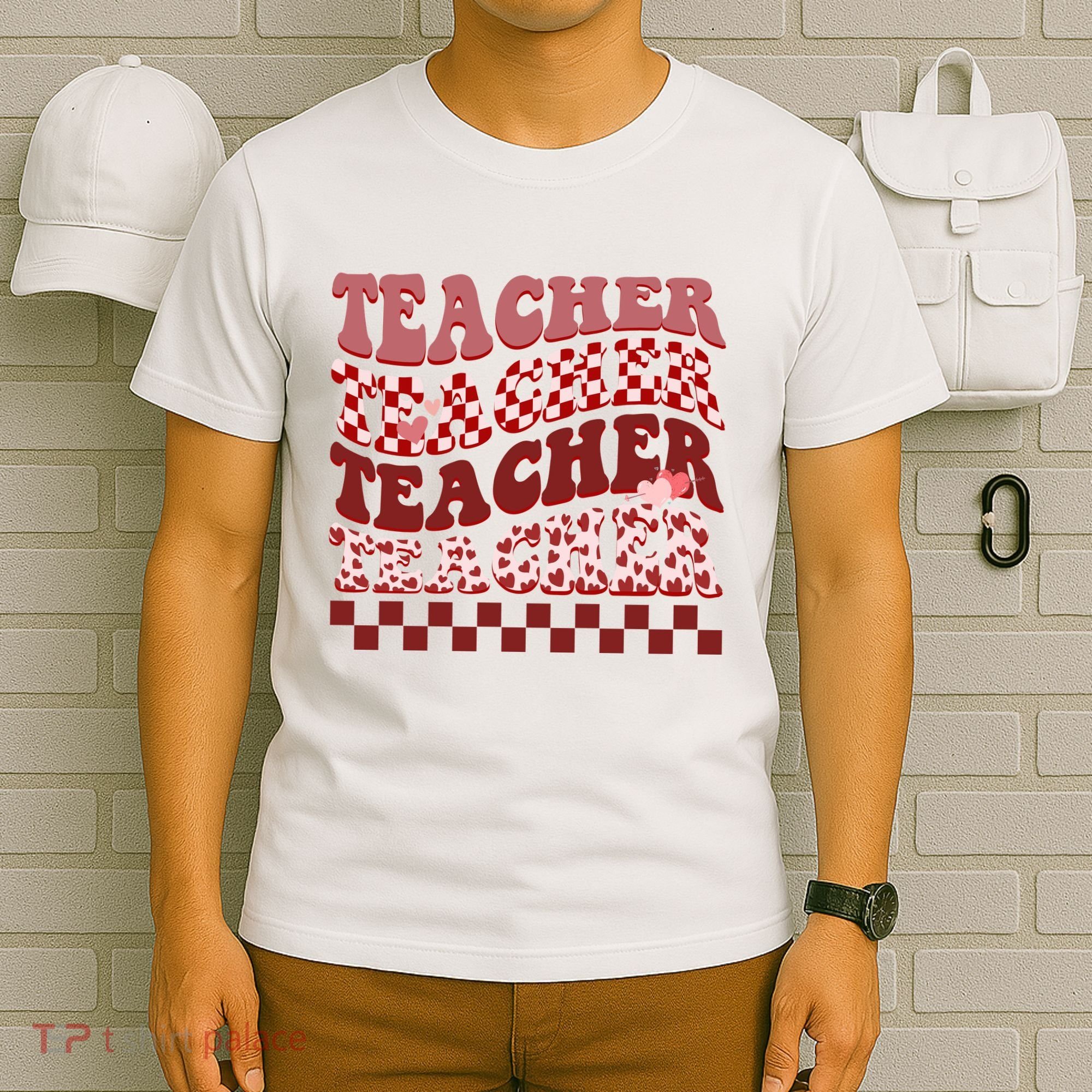 Teacher Valentine Groovy Cute T-Shirt