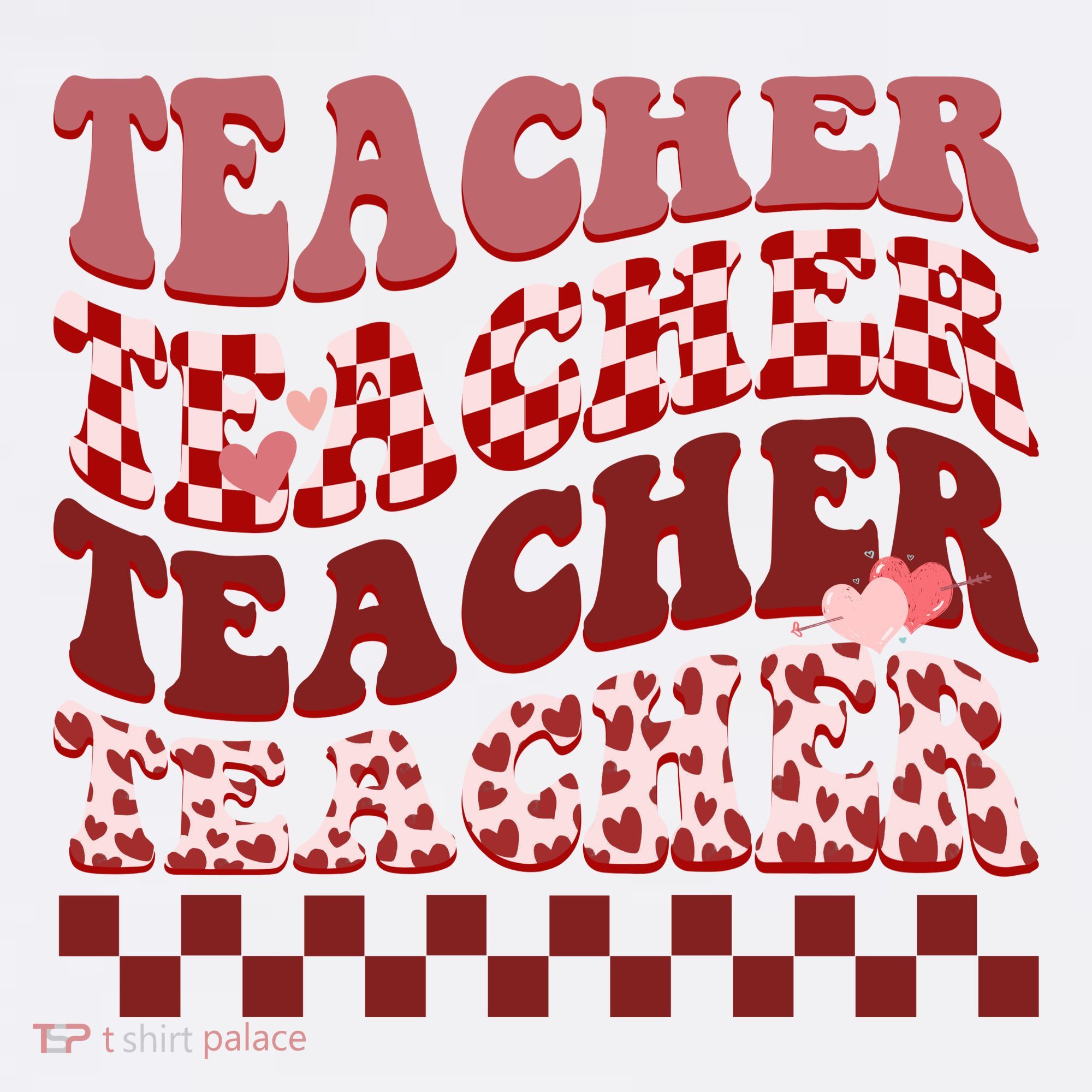 Teacher Valentine Groovy Cute T-Shirt