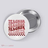 Teacher Valentine Groovy Cute Button thumb 0