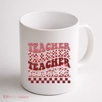 Teacher Valentine Groovy Cute Coffee Mug thumb 1