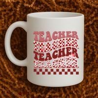 Teacher Valentine Groovy Cute Coffee Mug thumb 2