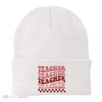 Teacher Valentine Groovy Cute Beanie thumb 0