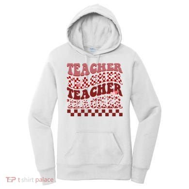 Teacher Valentine Groovy Cute Women's Hoodie