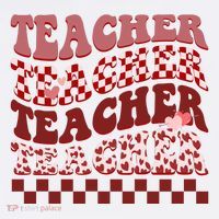 Teacher Valentine Groovy Cute Women's Hoodie thumb 2