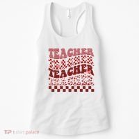 Teacher Valentine Groovy Cute Women's Tank Top thumb 0