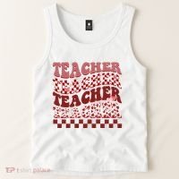 Teacher Valentine Groovy Cute Tank Top thumb 2