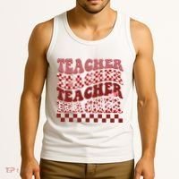 Teacher Valentine Groovy Cute Tank Top thumb 3
