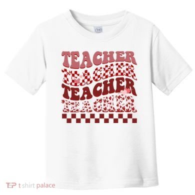 Teacher Valentine Groovy Cute Toddler T-Shirt