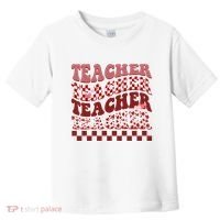 Teacher Valentine Groovy Cute Toddler T-Shirt thumb 0