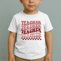 Teacher Valentine Groovy Cute Toddler T-Shirt thumb 2