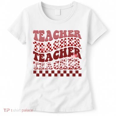 Teacher Valentine Groovy Cute Women's T-Shirt